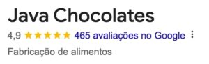Java Chocolates Avaliações